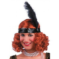 Černá charlestonová čelenka s peříčkem